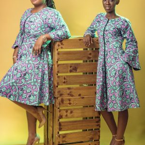 Jalikatu Ankara Dress that can also be rocked as Jacket. It is perfect for work, church, dinner and many more.